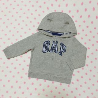 ベビーギャップ(babyGAP)のbaby GAP♡くま耳♡ボーダー切替♡cute♡ジップアップパーカー70新品♡(ジャケット/コート)