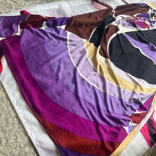 【良品】EMILIO PUCCI プッチ柄ロングワンピース パープル 半袖