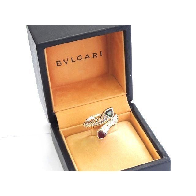 BVLGARI - BVLGARI □ スネーク リング 11号 トルマリン ハート BVLGARI - BVLGARI □ スネーク リング 11号 トルマリン ハート