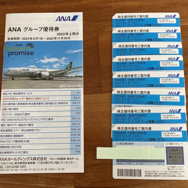 ANA 株主優待券8枚とグループ優待券 チケットの優待券/割引券(その他)の商品写真