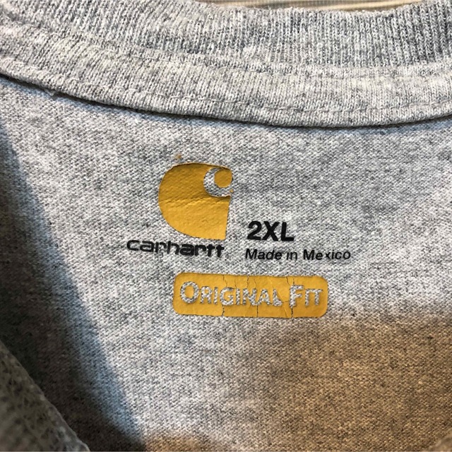 carhartt(カーハート)の【カーハート】メキシコ製　半袖Tシャツ　デカロゴ　ビッグロゴ　2XL　グレー46 メンズのトップス(Tシャツ/カットソー(半袖/袖なし))の商品写真