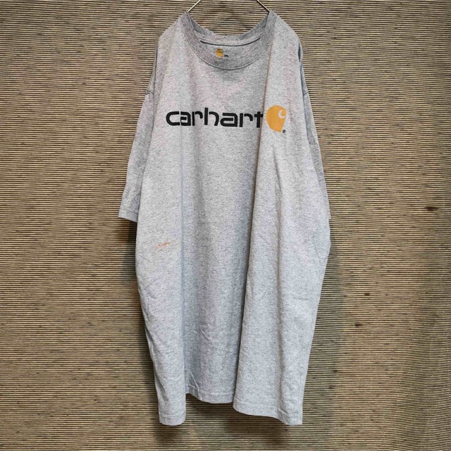 carhartt(カーハート)の【カーハート】メキシコ製　半袖Tシャツ　デカロゴ　ビッグロゴ　2XL　グレー46 メンズのトップス(Tシャツ/カットソー(半袖/袖なし))の商品写真