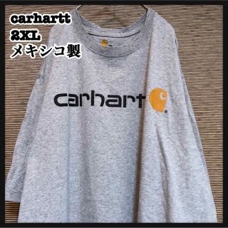 カーハート(carhartt)の【カーハート】メキシコ製　半袖Tシャツ　デカロゴ　ビッグロゴ　2XL　グレー46(Tシャツ/カットソー(半袖/袖なし))