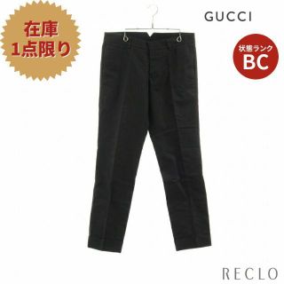 グッチ(Gucci)のRIDING スラックス トラウザーズ リネン ブラック(スラックス)