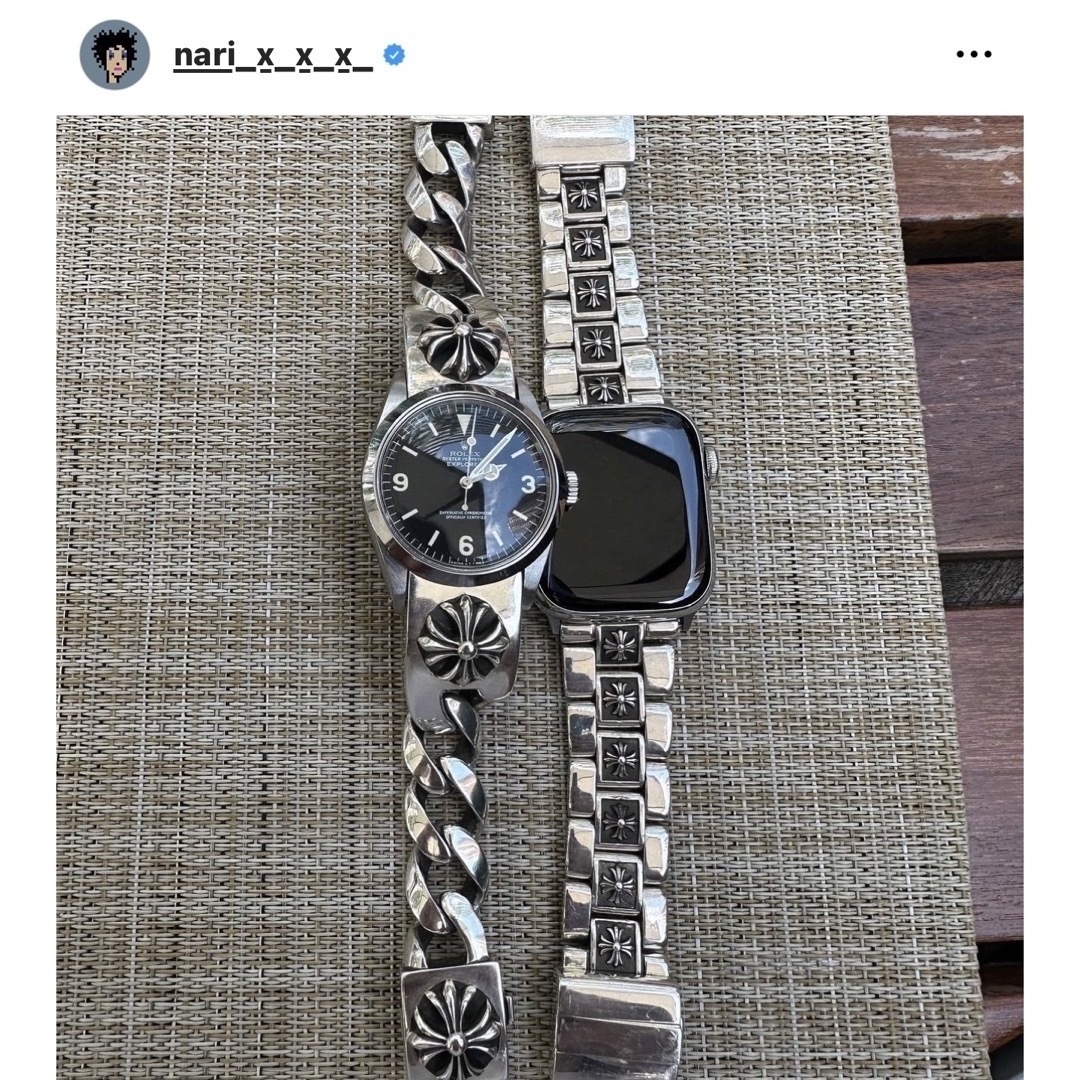 Chrome Hearts(クロムハーツ)の新品 激レア クロムハーツ Apple アップル ウォッチ ベルト シルバー メンズの時計(金属ベルト)の商品写真