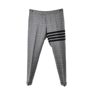 THOM BROWNE - THOM BROWNE 4BAR グレンチェック ウール スラックス