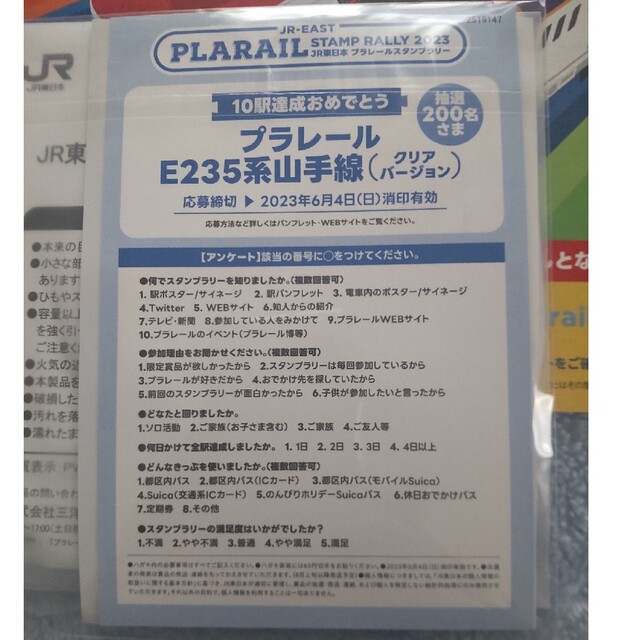 JR東日本 プラレール スタンプラリー パスケース&台紙各2セット