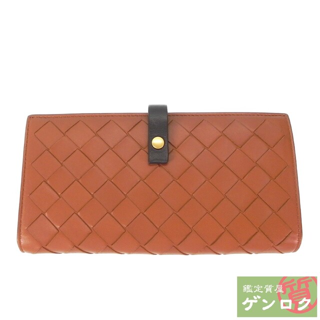 【美品】BOTTEGA VENETA　折り財布　イントレチャート　ブラウン