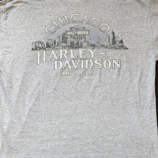 ハーレーダビッドソン 半袖Tシャツ XL 灰色 アメリカ製 ヘインズ Hanes