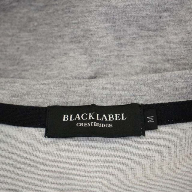 BLACK LABEL CRESTBRIDGE(ブラックレーベルクレストブリッジ)のブラックレーベルクレストブリッジ ロゴ Tシャツ カットソー M グレー 黒 メンズのトップス(Tシャツ/カットソー(半袖/袖なし))の商品写真