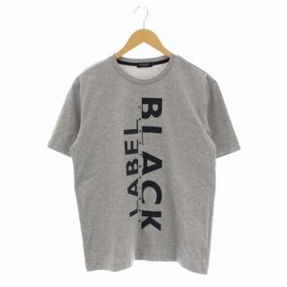 ブラックレーベルクレストブリッジ(BLACK LABEL CRESTBRIDGE)のブラックレーベルクレストブリッジ ロゴ Tシャツ カットソー M グレー 黒(Tシャツ/カットソー(半袖/袖なし))