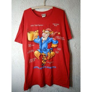 ディズニー(Disney)のo6374　レア　ディズニー　ティガー　ビンテージ　tシャツ　ワンピース　ビッグ(ミニワンピース)