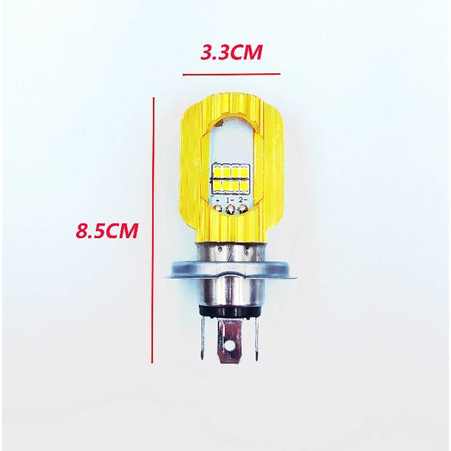 M52 バイク用 H4 ledヘッドライト Hi/Lo切替 6000K 白光