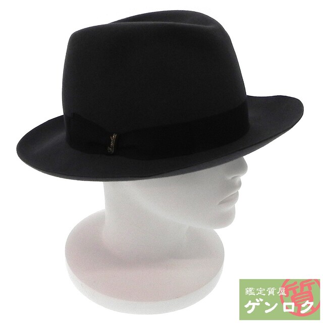 ボルサリーノ 兎の毛100％ 中折れ帽 グレー ソフトハット ハット Borsalino【質屋】 安く