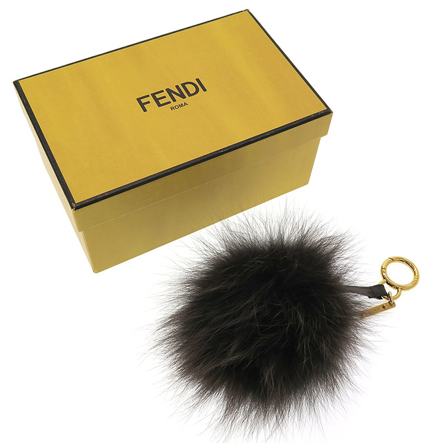 FENDI(フェンディ)の【中古】フェンディ 7AR259 チャーム ファー ブラウン キーホルダー バッグチャーム FENDI【質屋】 レディースのファッション小物(ポーチ)の商品写真