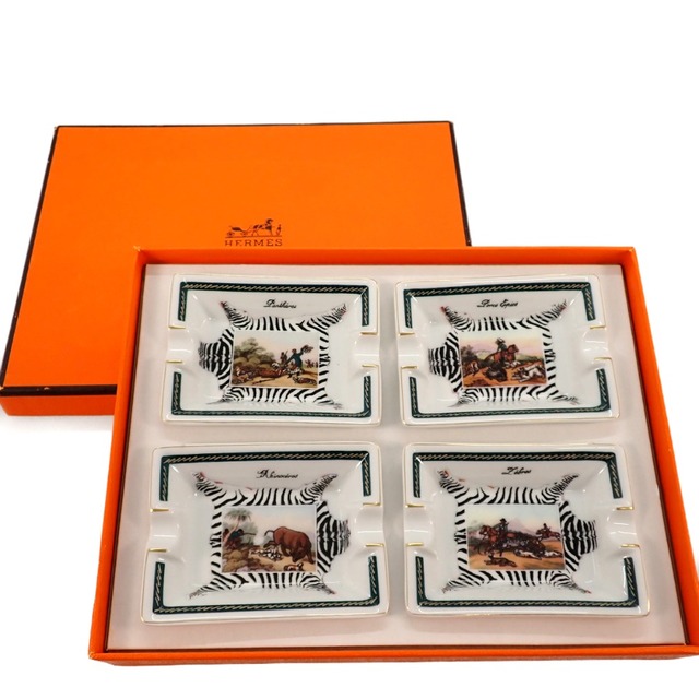Hermes - 【中古】 エルメス 陶器 ミニ 灰皿 4個セット 小物入れ 馬