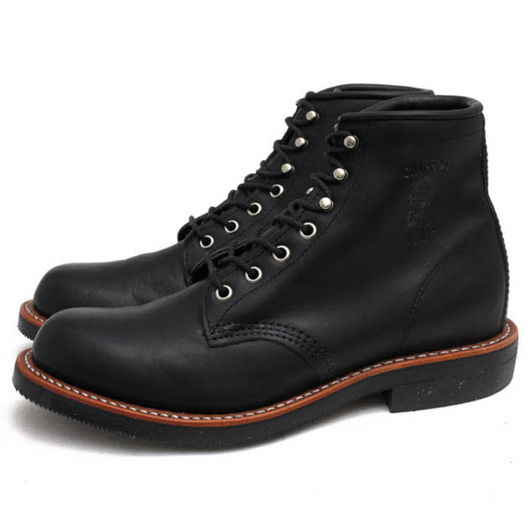 チペワ／CHIPPEWA ワークブーツ シューズ 靴 メンズ 男性 男性用レザー 革 本革 ブラック 黒  90045 6INCH CAP TOE 6インチ キャップトゥ ブラックオデッサ プレーントゥ Vibramソール