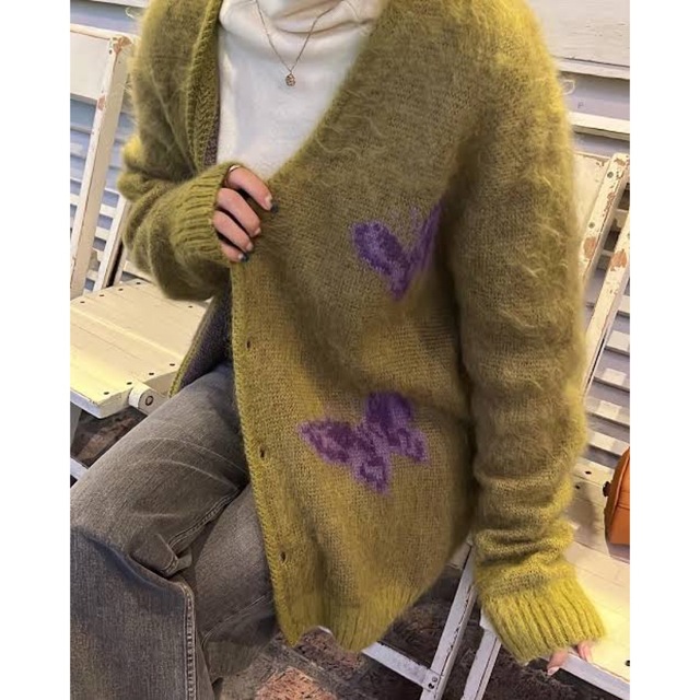 Needles - NEEDLES 別注 Mohair Cardigan 22aw イエロー モヘアの通販