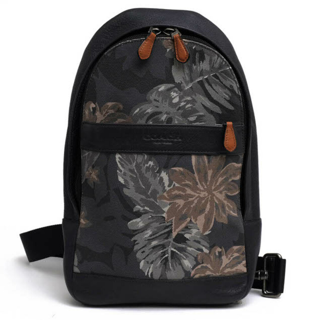 コーチ／COACH バッグ ショルダーバッグ 鞄 メンズ 男性 男性用コットン 綿 キャンバス レザー 革  F72307 Campus Pack In Printed Canvas Hawaiian Palm キャンパスパック ハワイアン パーム プリンテッド ハワイアン柄 ボディバッグ シボ革 シュリンクレザー