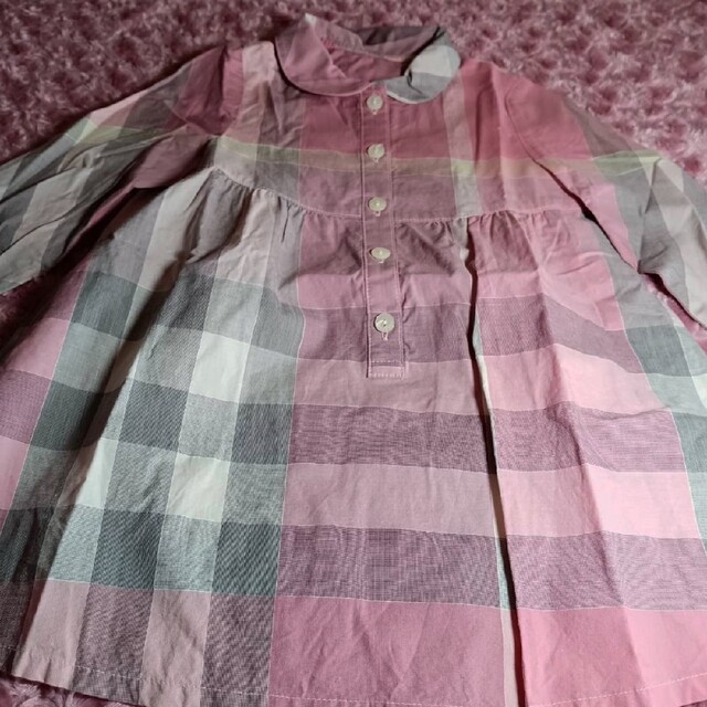 BURBERRY(バーバリー)の美品 BURBERRY ☆長袖 ブラウスワンピース女の子 90 ☆バーバリー キッズ/ベビー/マタニティのキッズ服女の子用(90cm~)(ワンピース)の商品写真