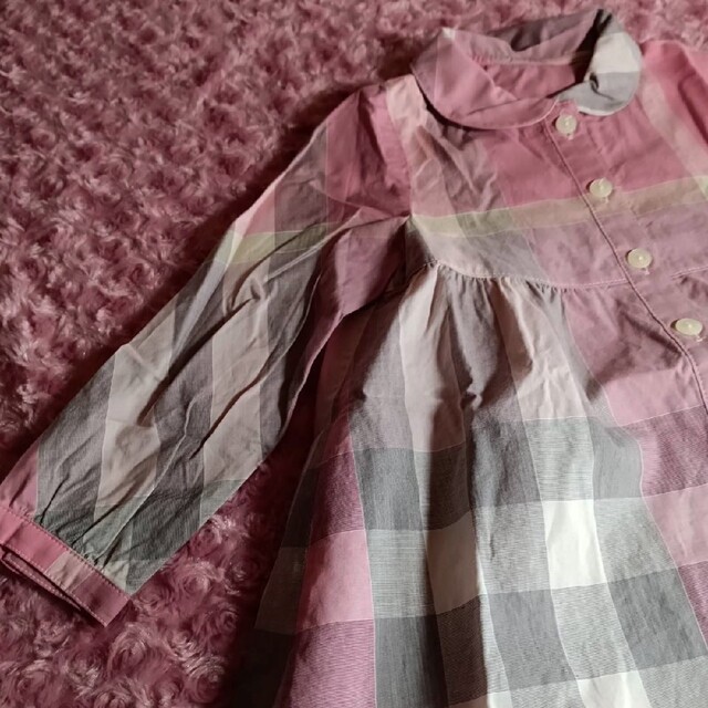 BURBERRY(バーバリー)の美品 BURBERRY ☆長袖 ブラウスワンピース女の子 90 ☆バーバリー キッズ/ベビー/マタニティのキッズ服女の子用(90cm~)(ワンピース)の商品写真