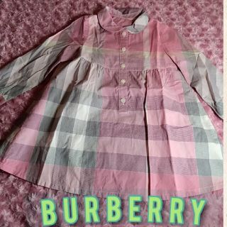 バーバリー(BURBERRY)の美品 BURBERRY ☆長袖 ブラウスワンピース女の子 90 ☆バーバリー(ワンピース)