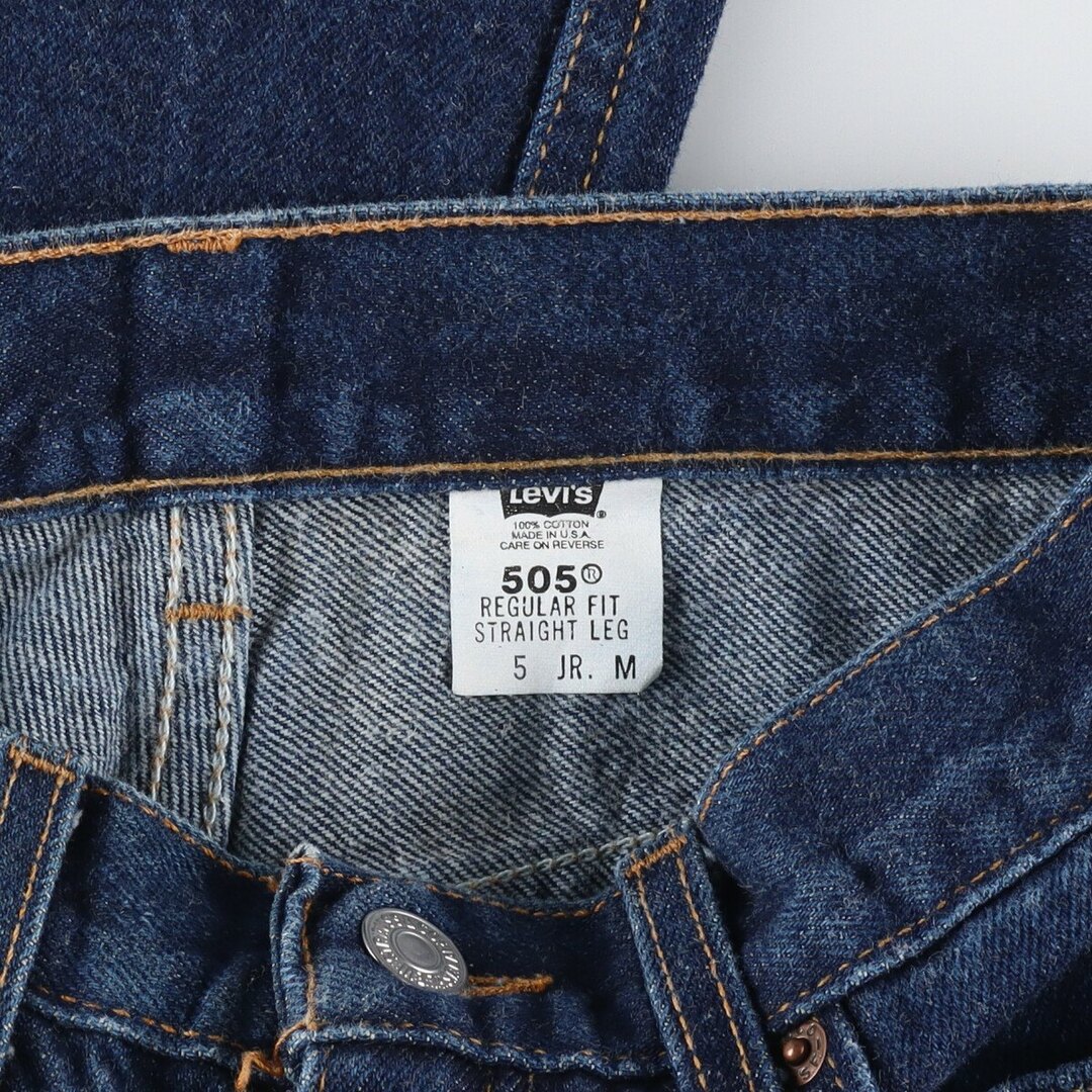 00年代 リーバイス Levi's 505 REGULAR FIT STRAIGHT LEG 濃紺 テーパードジーンズ デニムパンツ USA製 レディースL(w28) /eaa336779 2