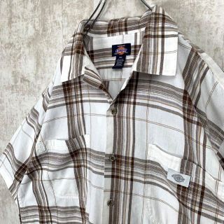 ディッキーズ Dickies チェック柄 半袖 オープンカラー シャツ メンズXXL /eaa349107