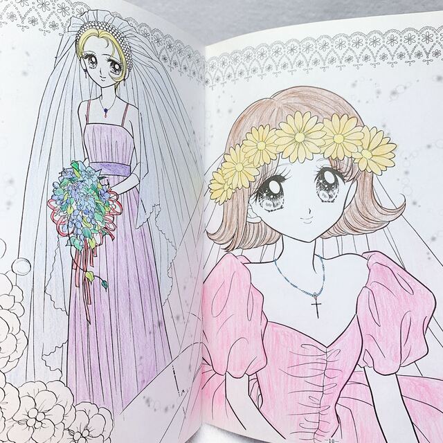 塗り絵 ハッピーブライダル 素敵な花嫁さん 昭和レトロの通販 by 塗り絵 ハッピーブライダル 素敵な花嫁さん 昭和レトロの通販 by