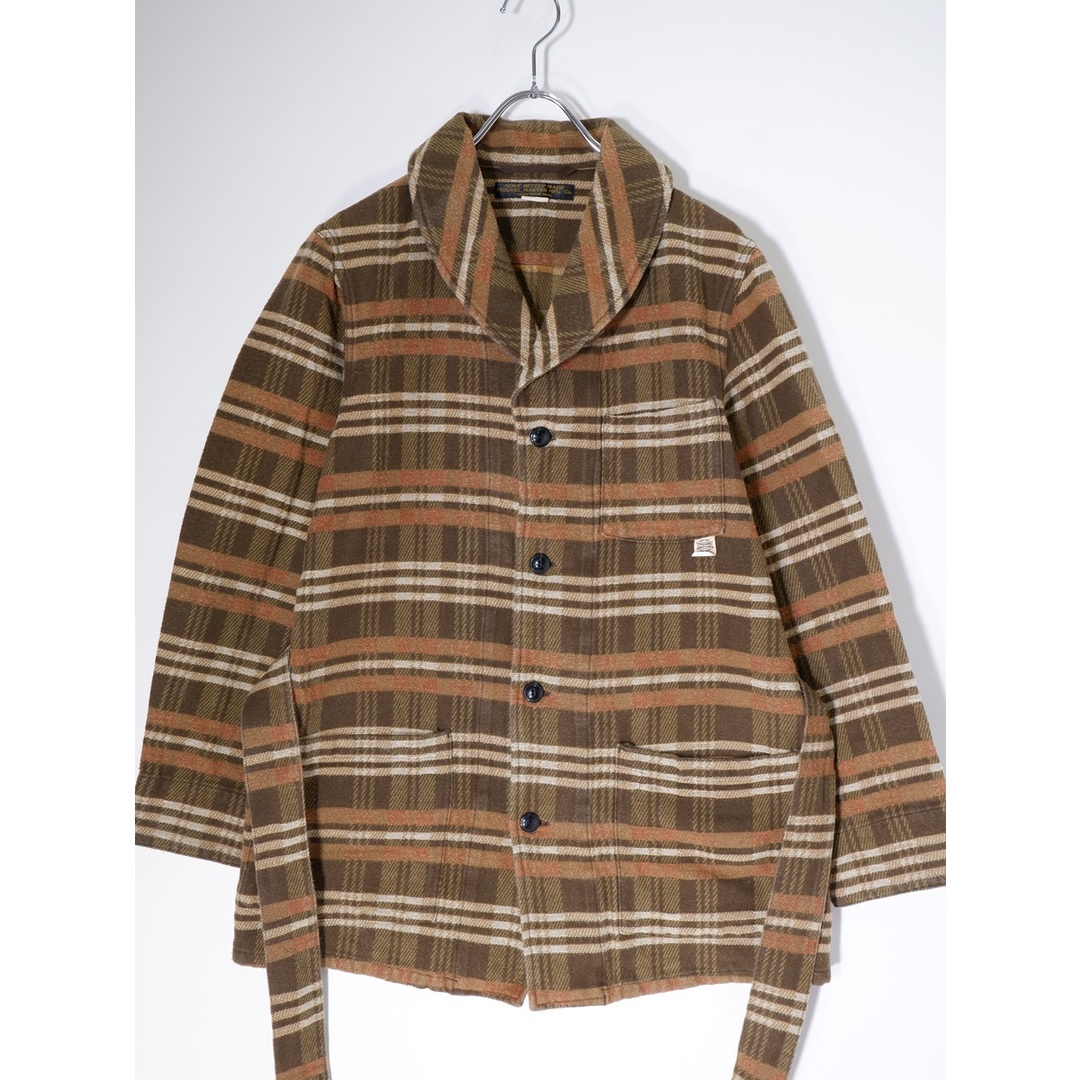 PHIGVEL MAKERS & Co.フィグベル MOUNTAINEER CHECK GOWNショールカラーチェックガウンシャツジャケット。【MJKA65923】