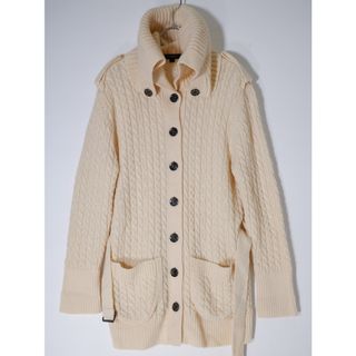 バーバリー(BURBERRY)のBURBERRY LONDONバーバリーロンドン ケーブル編みベルテッドアランウールニットコート【LKNA66001】(ニット/セーター)