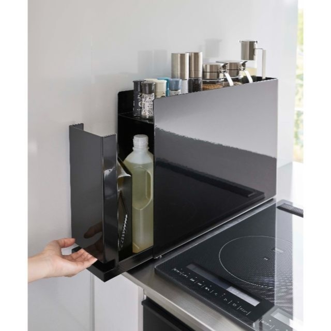 新品】tower 隠せる調味料ラック タワーBK 山崎実業 調味料 新品】tower 隠せる調味料ラック タワーBK 山崎実業 調味料