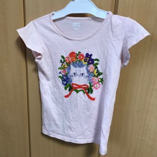 ユニクロ(UNIQLO)のユニクロ　ネコ　半袖Tシャツ　110cm  女の子(Tシャツ/カットソー)