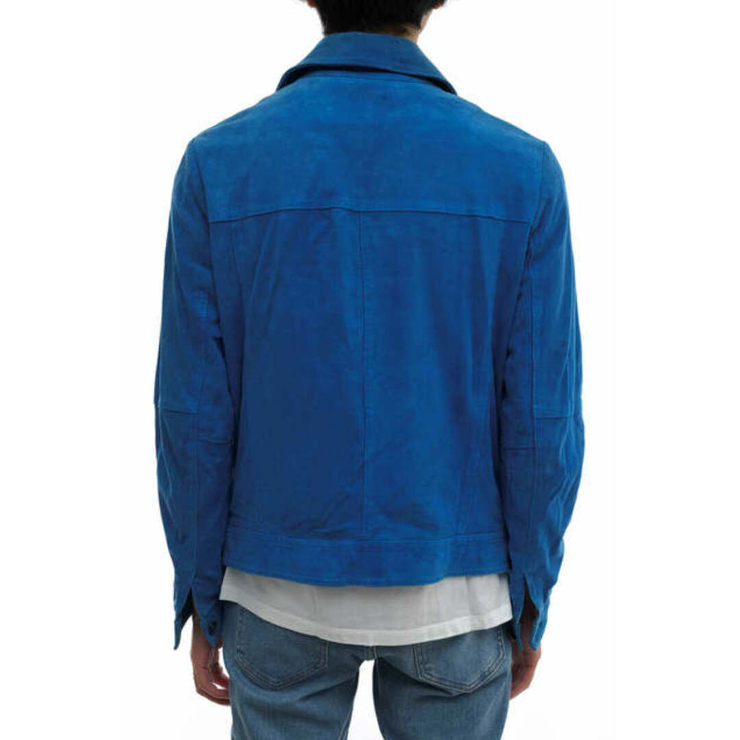 エンメティ／EMMETI ブルゾン ジャケット JKT アウター メンズ 男性 男性用レザー 革 本革 ブルー 青  PABLO シングルブレスト メンズのジャケット/アウター(ダッフルコート)の商品写真