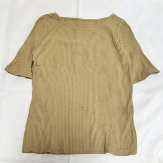 クリア(clear)のclear クリア 5分袖リブTシャツ ベージュ フリーサイズ(Tシャツ(半袖/袖なし))