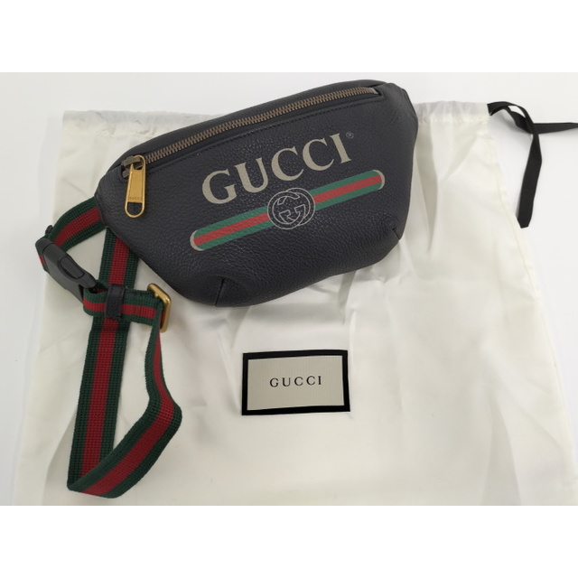 Gucci(グッチ)のGUCCI スモール ベルトバッグ ウエストバッグ ロゴ プリント レザー レディースのバッグ(ボディバッグ/ウエストポーチ)の商品写真