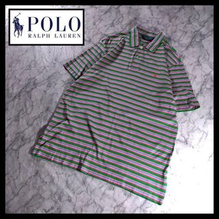 ポロラルフローレン(POLO RALPH LAUREN)の90s 00s ポロゴルフ ラルフローレン マルチボーダー ポロシャツ L(ポロシャツ)