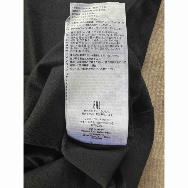 黒XXL新品 メゾンマルジェラ オーガニックコットン Tシャツ ブラック