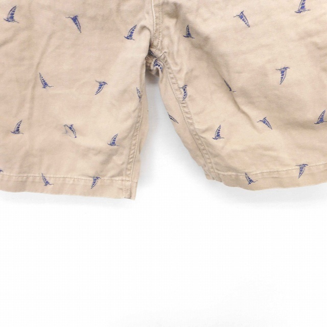 URBAN RESEARCH DOORS(アーバンリサーチドアーズ)のアーバンリサーチ ドアーズ ハーフ ショート パンツ 刺繍 総柄 36 ベージュ メンズのパンツ(ショートパンツ)の商品写真