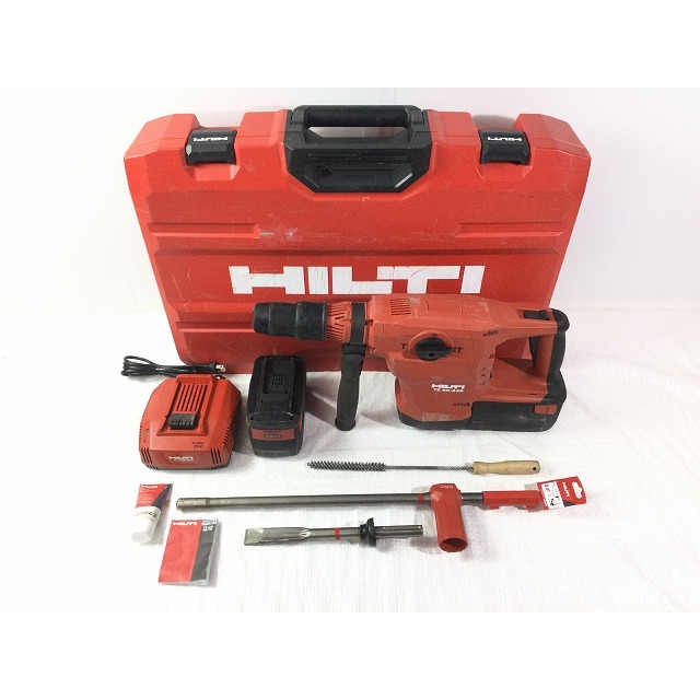 ☆品☆HILTI ヒルティ 充電式ロータリーハンマドリル TE60-A36 バッテリ2個(36V9.0Ah) 充電器 ビット付き(TE-YD 22/59) 71761