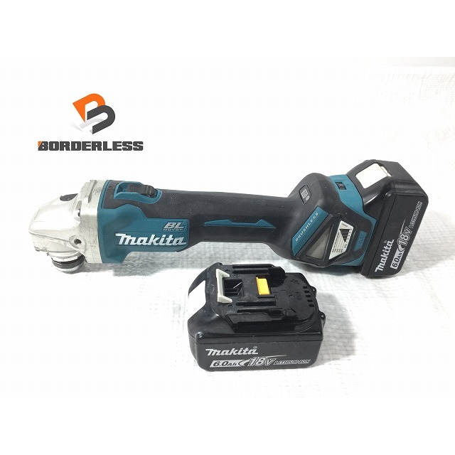 ☆品☆makita マキタ 18V 100mm 充電式ディスクグラインダ GA412D 6.0Ahバッテリー2個(BL1860B)付 コードレス 72181