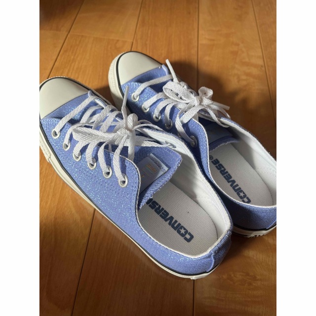 CONVERSE - コンバース☆ブルーラメ23.5の通販 by ゆかり179995's shop