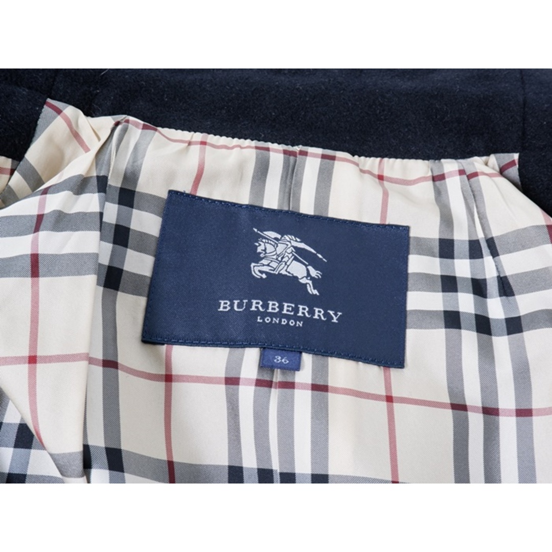 BURBERRY(バーバリー)のBURBERRY LONDONバーバリーロンドン 裏地ノバチェック柄 アンゴラ羊毛スタンドカラーハーフコート ジャケット【36】【LCTA70644】 レディースのジャケット/アウター(その他)の商品写真