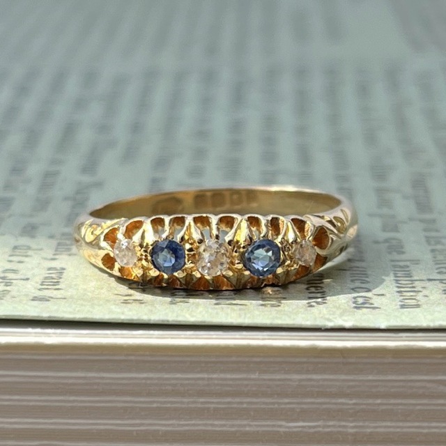 殿堂 激レア 英国 イギリス アンティーク 18ct 18金 ジプシーリング