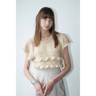 クラネ(CLANE)のCLANE CROCHET FRILL KNIT TOPS(ニット/セーター)