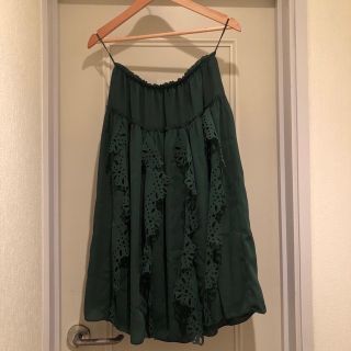 シーバイクロエ(SEE BY CHLOE)のsee by chloe green lace  skirt💚(ひざ丈スカート)