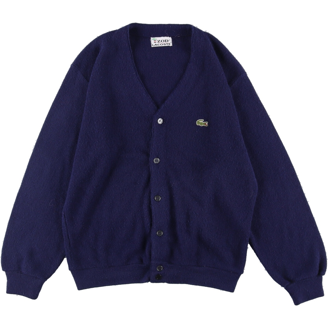 70年代 ラコステ LACOSTE IZOD アクリルニットカーディガン メンズM ヴィンテージ /eaa338120555cm肩幅