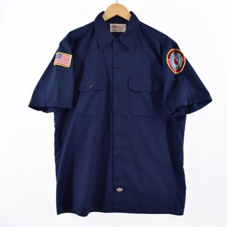 ディッキーズ(Dickies)の古着 ディッキーズ Dickies 半袖 ワークシャツ USA製 メンズL /eaa339688(シャツ)