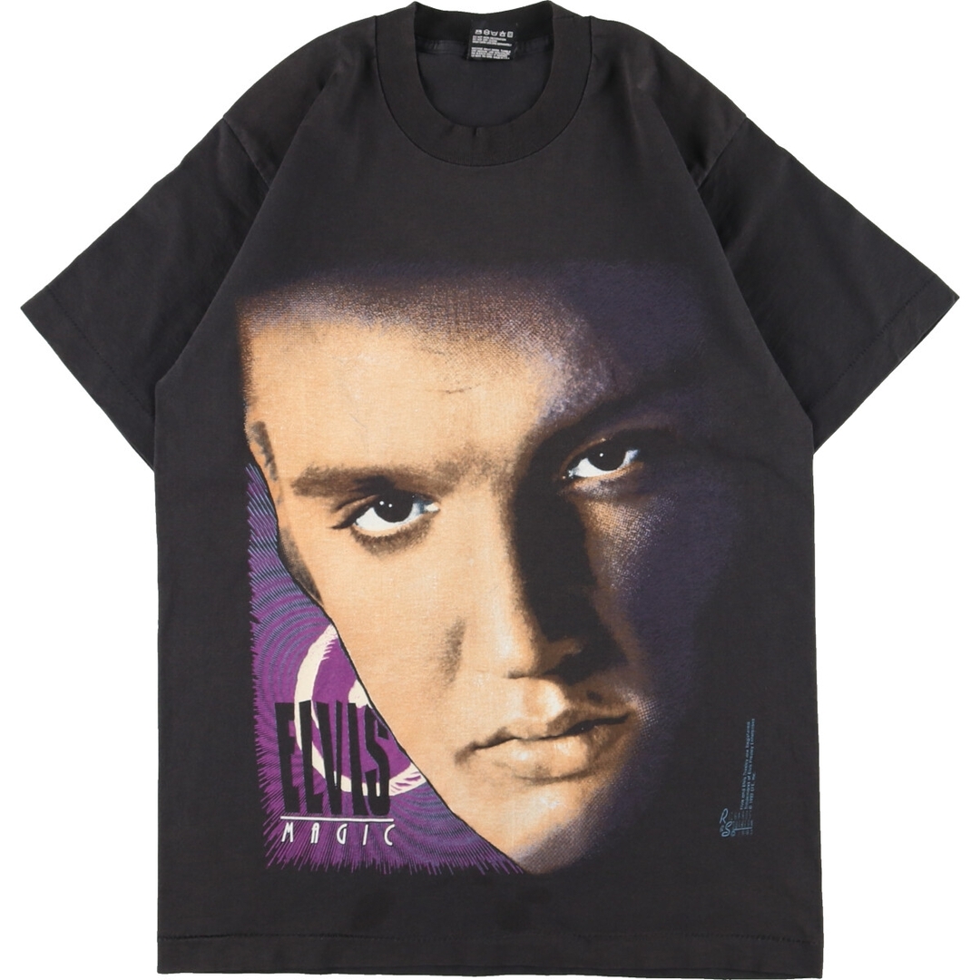 47cm肩幅フルーツオブザルーム FRUIT OF THE ROOＭ BEST ELVIS PRESLEY エルビスプレスリー バンドTシャツ バンT USA製 メンズM ヴィンテージ /eaa337559