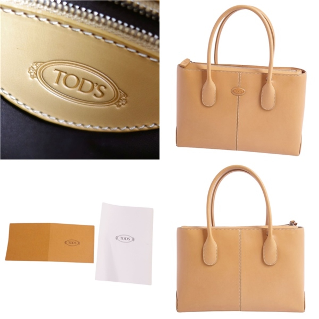 美品 トッズ TOD'S バッグ 2way ハンドバッグ トートバッグ ショルダーバッグ ロゴ柄 カーフレザー カバン レディース ブラウン